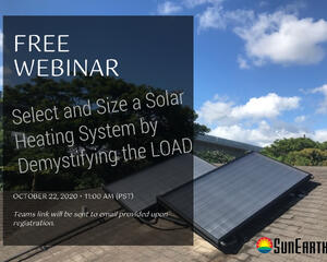 FREE WEBINAR: Select and Size a Solar Heating System by Demystifying the Load
